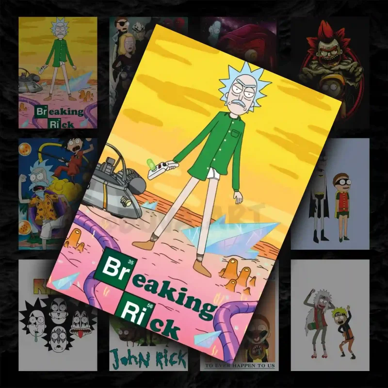 پک پوستر ۱۲ عددی ریک اند مورتی در نقش قهرمان ها | Rick & Morty