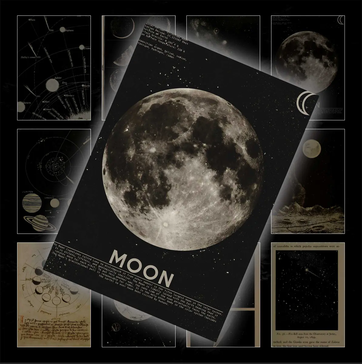 پک پوستر ۱۲ عددی ماه دارک 🌑 پک پوستر ۱۲ عددی ماه دارک 🌑