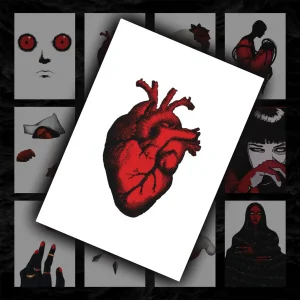 پک پوستر ۱۲ عددی مینیمال قرمز سفید