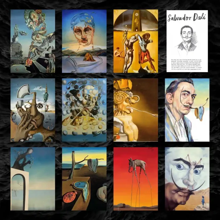 پک پوستر ۱۲ عددی مجموعه آثار و نقاشی های سالوادور دالی | Salvador Dali
