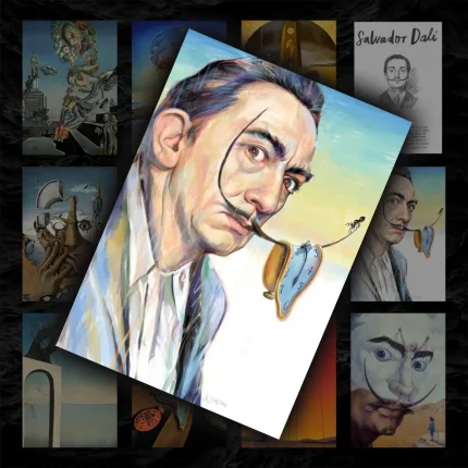 پک پوستر ۱۲ عددی مجموعه آثار و نقاشی های سالوادور دالی | Salvador Dali