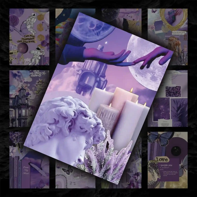پک ۱۲ عددی پوستر وینتیج بنفش 💜