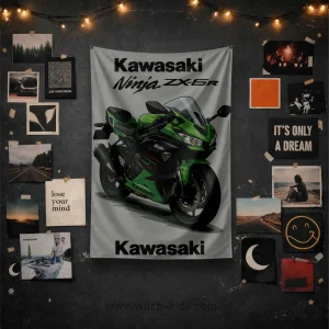 بک دراپ | پرچم | موتور نینجا کاوازاکی زد ایکس Kawasaki Ninja ZX‑6R