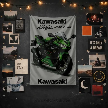 بک دراپ | پرچم | موتور نینجا کاوازاکی زد ایکس Kawasaki Ninja ZX‑6R