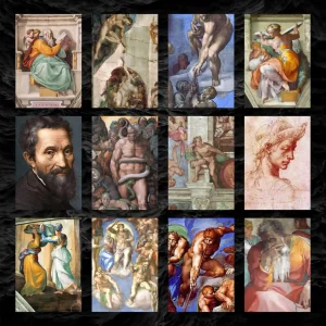 پک پوستر 12 عددی مجموعه آثار و نقاشی های میکل آنژ | Michelangelo