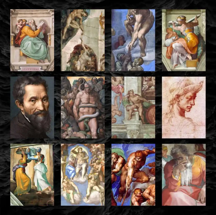پک پوستر 12 عددی مجموعه آثار و نقاشی های میکل آنژ | Michelangelo