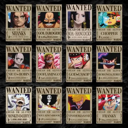 پک پوستر ۱۲ عددی تحت تعیقیب وان پیس (۱) | Wanted One piece