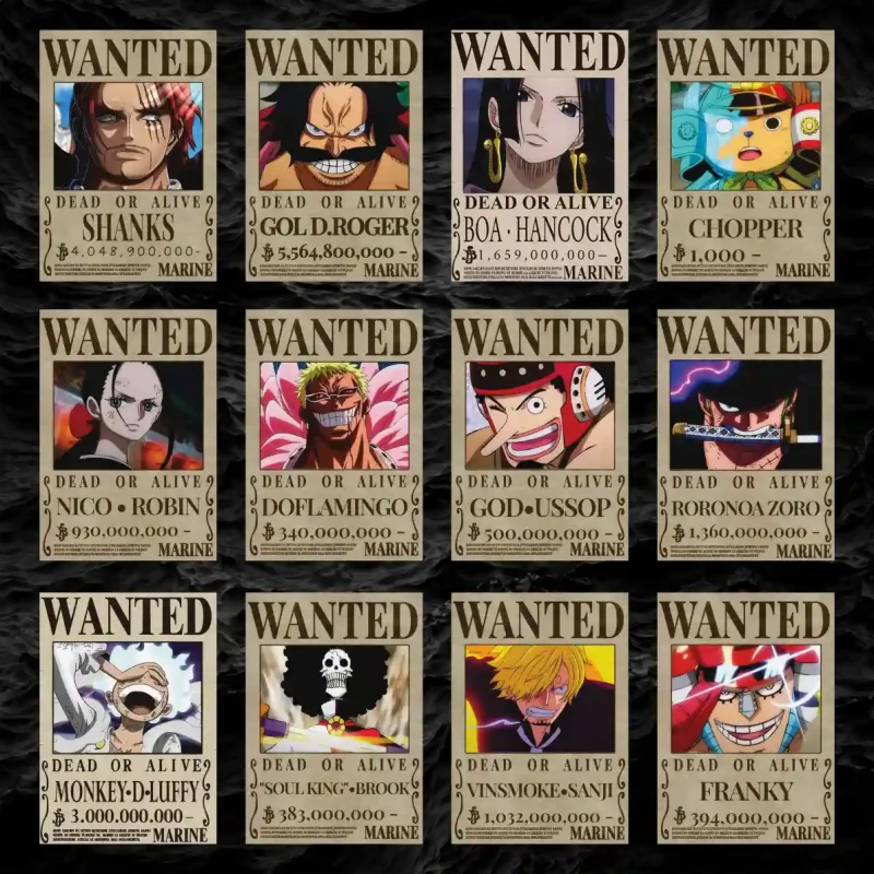 پک پوستر ۱۲ عددی تحت تعیقیب وان پیس (۱) | Wanted One piece