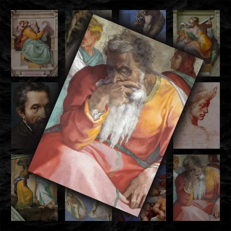پک پوستر 12 عددی مجموعه آثار و نقاشی های میکل آنژ | Michelangelo