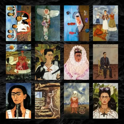 پک پوستر ۱۲ عددی مجموعه آثار و نقاشی های فریدا کالو | Frieda Kahlo