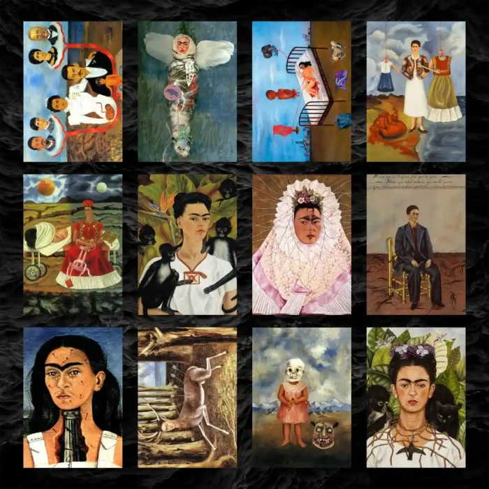 پک پوستر ۱۲ عددی مجموعه آثار و نقاشی های فریدا کالو | Frieda Kahlo