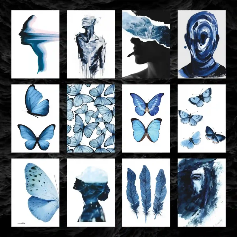 پک پوستر ۱۲ عددی آبی و مینیمال 🦋💙
