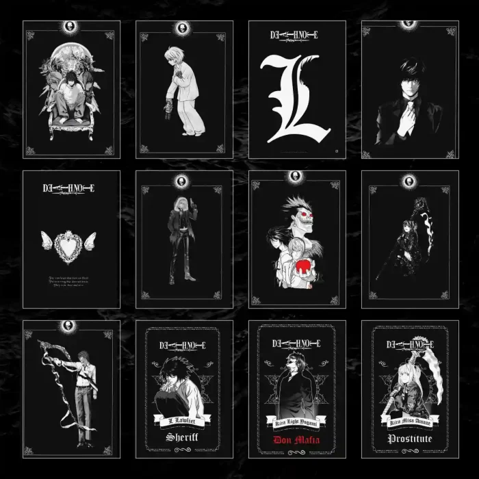 پک پوستر ۱۲ عددی کارکترهای انیمه دث نوت | Death Note