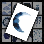 پک پوستر ۱۲ عددی مینیمال ماه آبی 🌙