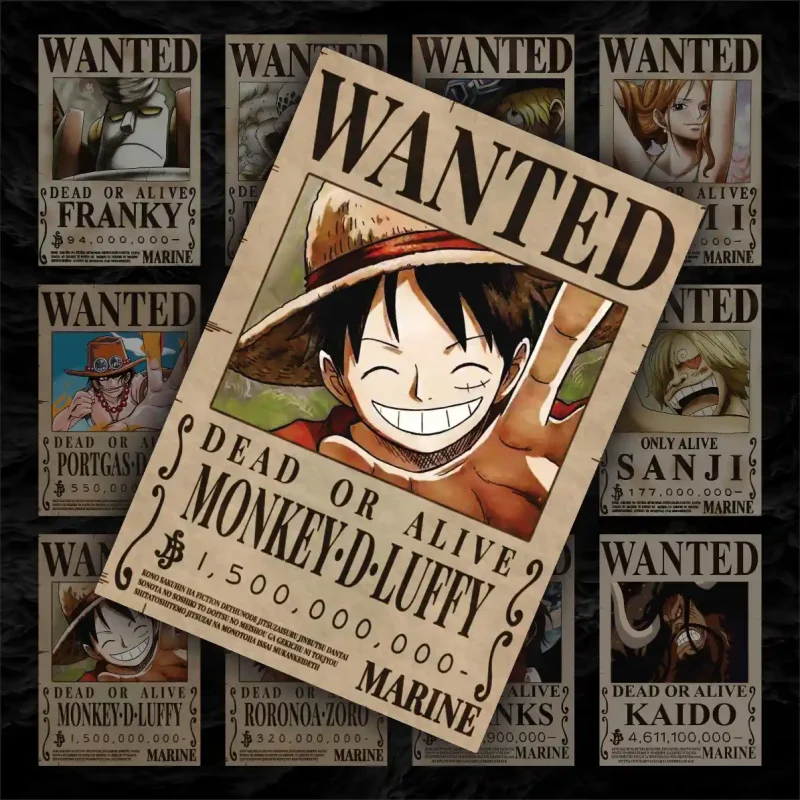پک پوستر ۱۲ عددی تحت تعیقیب وان پیس | Wanted One piece