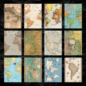 پک پوستر ۱۲ عددی نقشه دنیا | World Map
