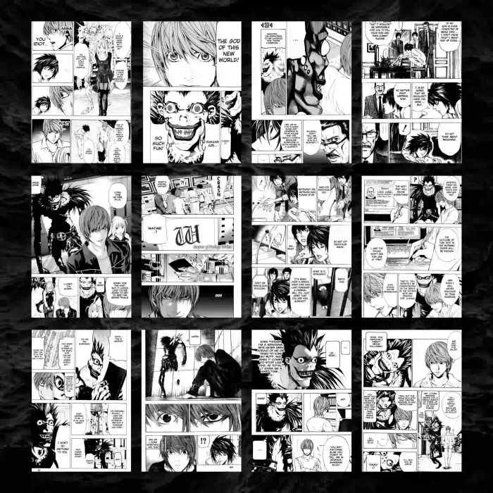 پک 12 عددی مانگا دیواری دفترچه مرگ ( دث نوت ) | Death Note