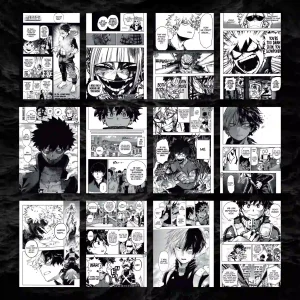 پک 12 عددی مانگا دیواری مدرسه قهرمانان من | My Hero Academia