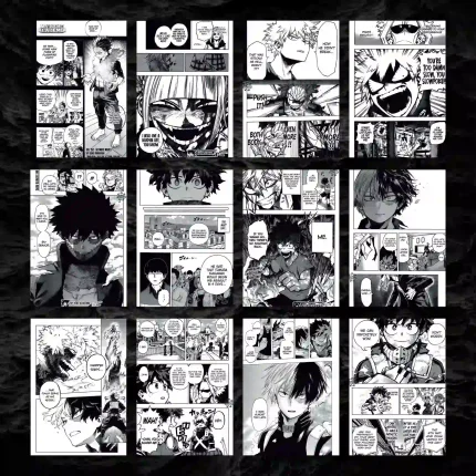پک 12 عددی مانگا دیواری مدرسه قهرمانان من | My Hero Academia