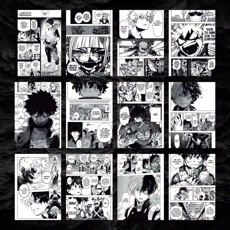 پک 12 عددی مانگا دیواری مدرسه قهرمانان من | My Hero Academia