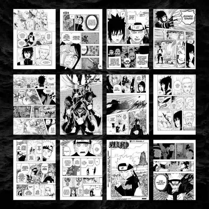 پک 12 عددی مانگا دیواری ناروتو | Naruto