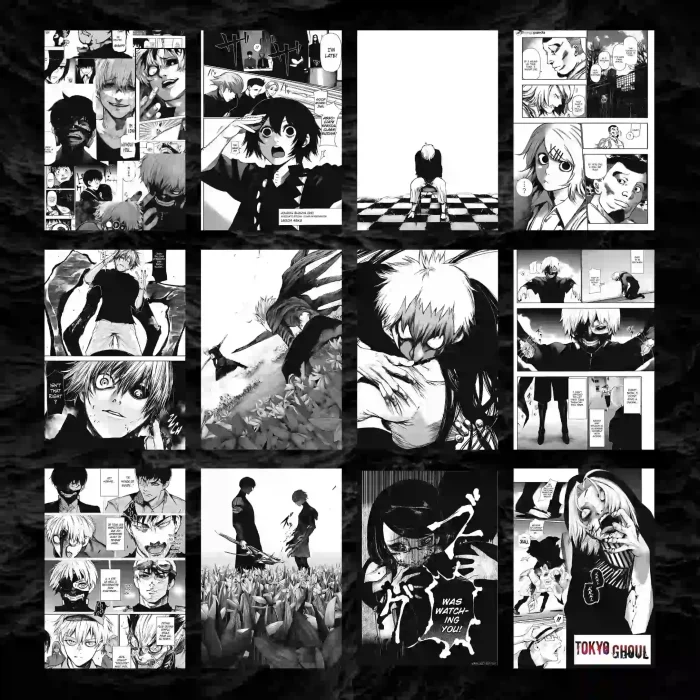 پک ۱۲ عددی مانگا دیواری توکیوغول (۱) | Tokyo Ghoul