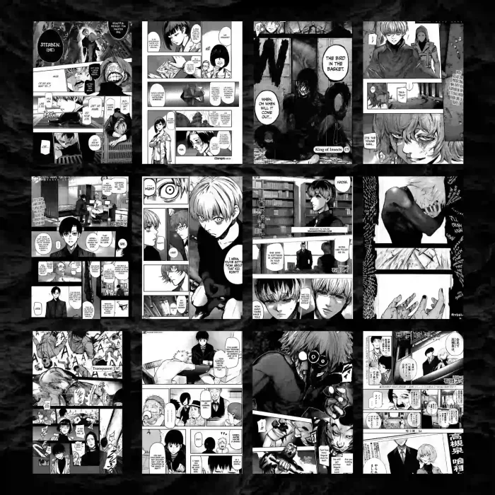 پک ۱۲ عددی مانگا دیواری توکیوغول (۲) | Tokyo Ghoul