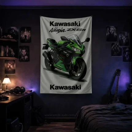 بک دراپ بزرگ | پرچم | موتور نینجا کاوازاکی زد ایکس Kawasaki Ninja ZX‑6R