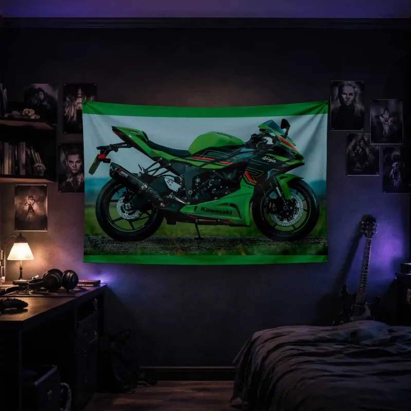 بک دراپ بزرگ | پرچم | موتور نینجا کاوازاکی زد ایکس Kawasaki Ninja ZX‑6R