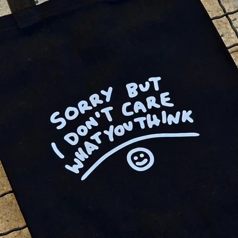 توت بگ پینترستی مشکی | Sorry But I Don’t Care | 😌🖤