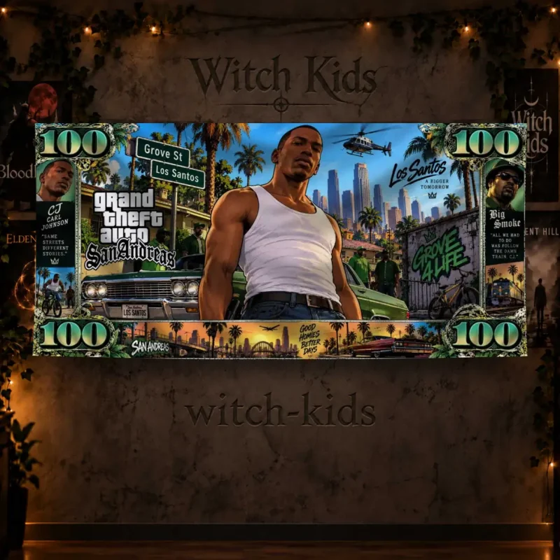 پرچم دکوراتیو سی جی از جی تی ای سن آندرس طرح دلار | GTA - SAN ANDREAS