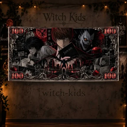 پرچم دکوراتیو انیمه دفترچه مرگ طرح دلار | Death note